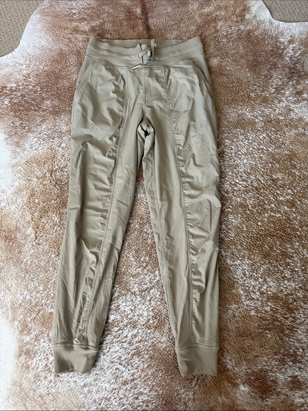 Lululemon Dance Studio joggers. Tan